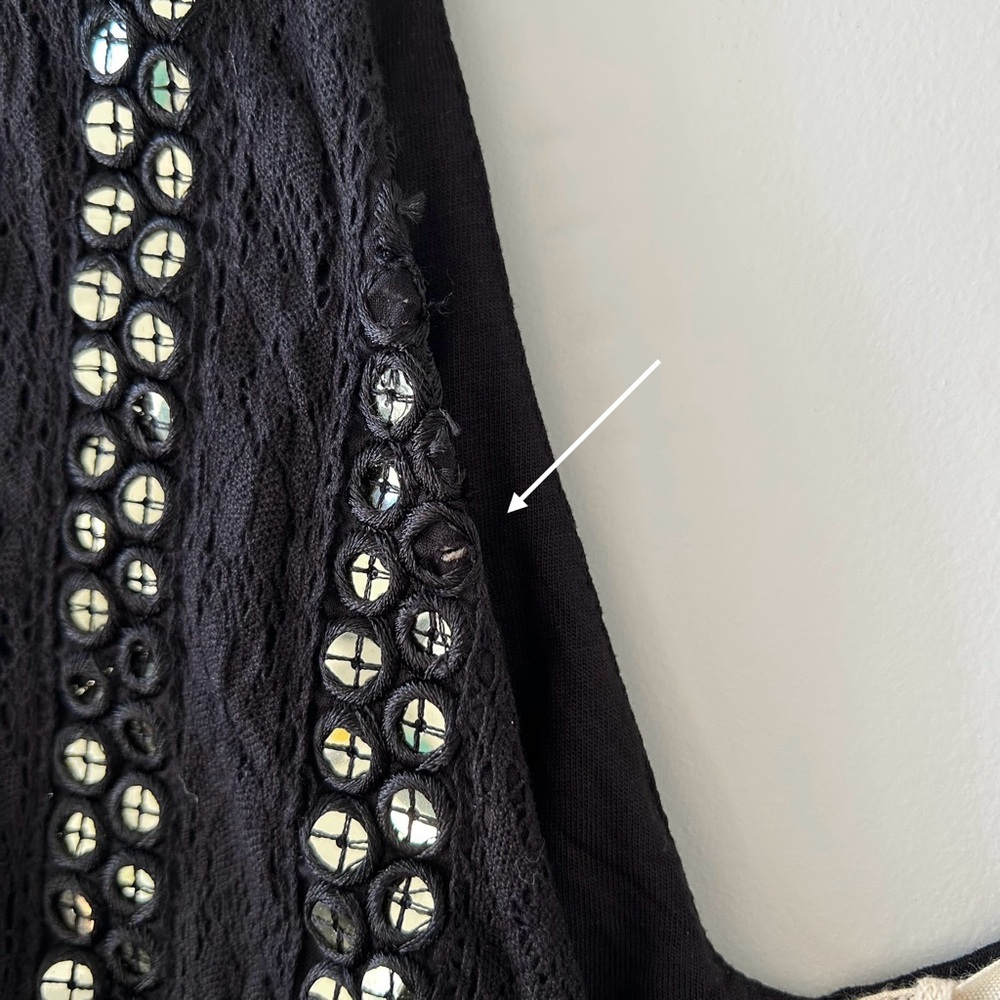 Anthropologie Black Sequin Embellished Top - Picture 10 of 12